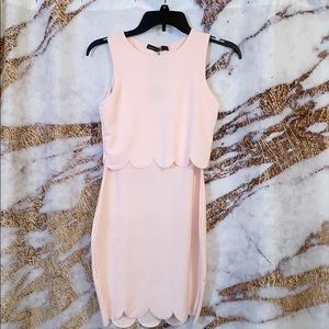 Boo-hoo Scallop Double Layer Bodycon Dress